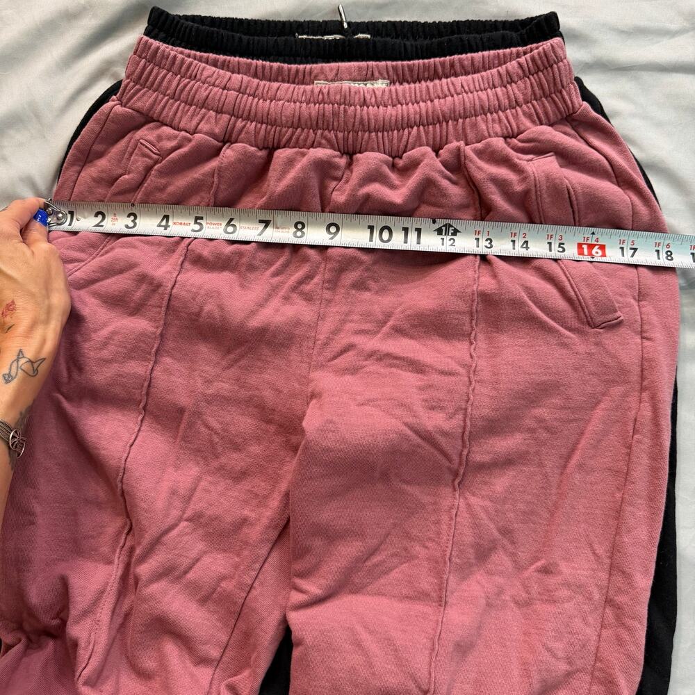 Cotton VIU Lounge Pants Set of 2 Womens Medium M Black Pink 100% Cotton Pocketed - Picture 7 of 13